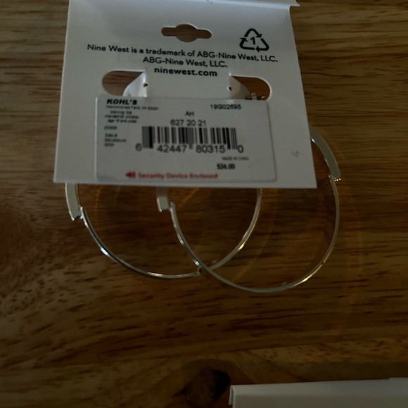 Nine West Silver Teardrop and Hoop Earrings - Picture 3 of 7